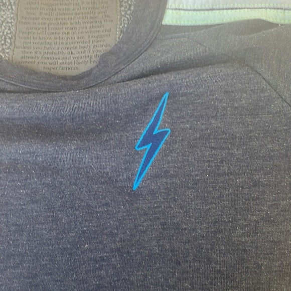 Aviator nation cropped sweatshirt lighting bolt on chest multicolored stripes - Picture 3 of 4